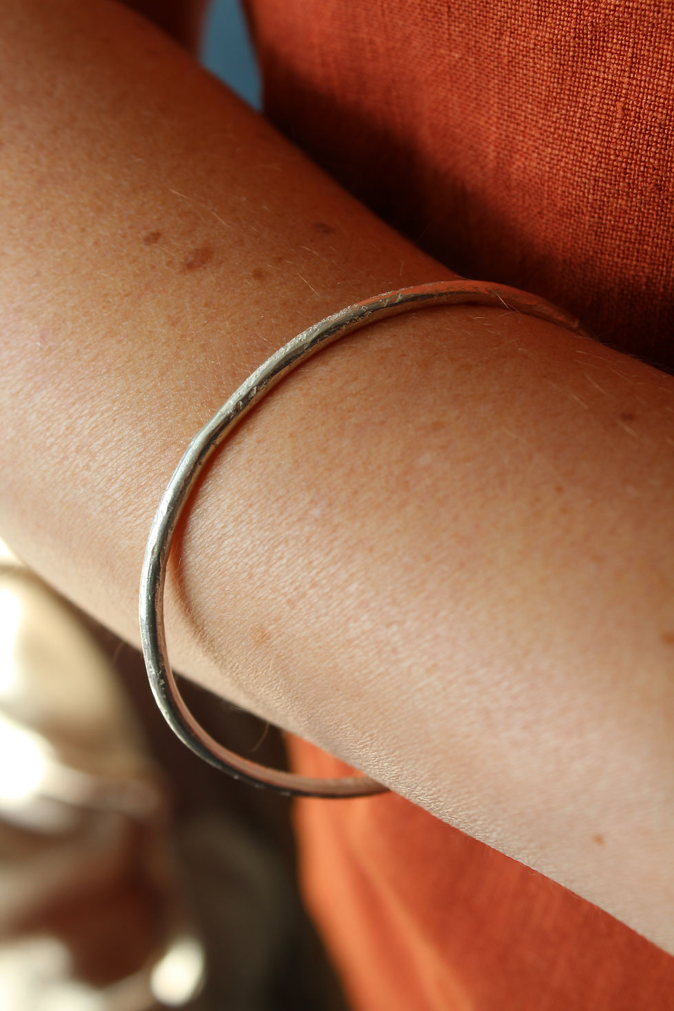 Thumbnail: hammered silver bangle