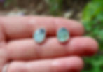 Thumbnail: PERUVIAN OPAL SILVER STUD EARRINGS.
