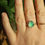 Thumbnail: SILVER TURQUOISE PERUVIAN OPAL & 9ct GOLD DETAIL RING
