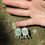 Thumbnail: GREEN AQUA PERUVIAN OPAL SILVER STATEMENT EARRINGS