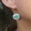 Thumbnail: PERUVIAN OPAL SILVER DROP EARRINGS. TURQUOISE GREEN TONES.