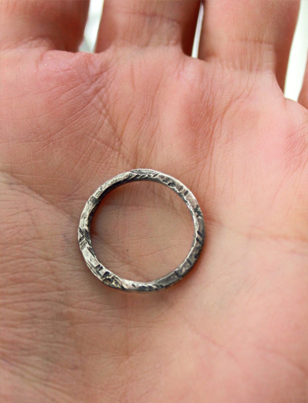 Thumbnail: textured silver ring
