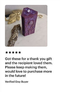 Dark purple triskelion moon phases of the equinox pure beeswax candle for goddess worship