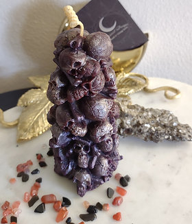 Artisan Tower of Fallen Skulls Taper, Skull Tower Gothic Beeswax Crystal Candle