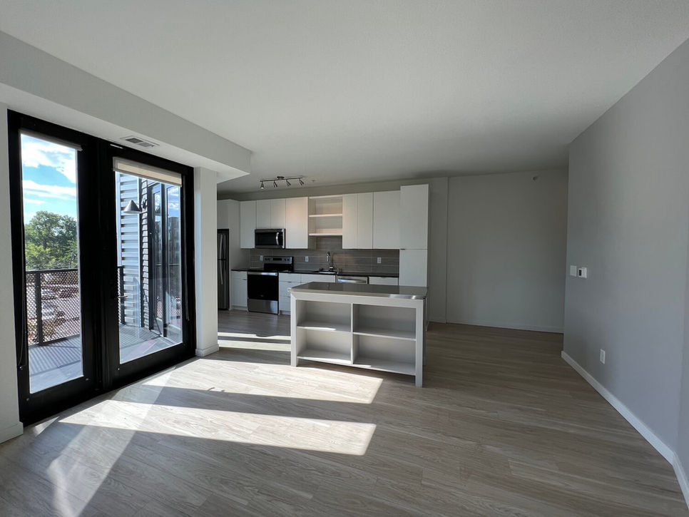 Large windows and balcony at MN46 Apartments