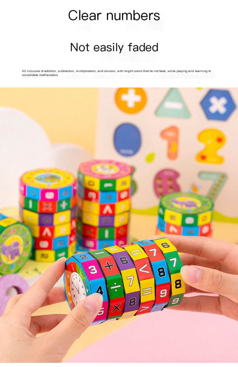 Miniatura: Cylindrical Six-Sided Math Cube for Kids Learning Toy