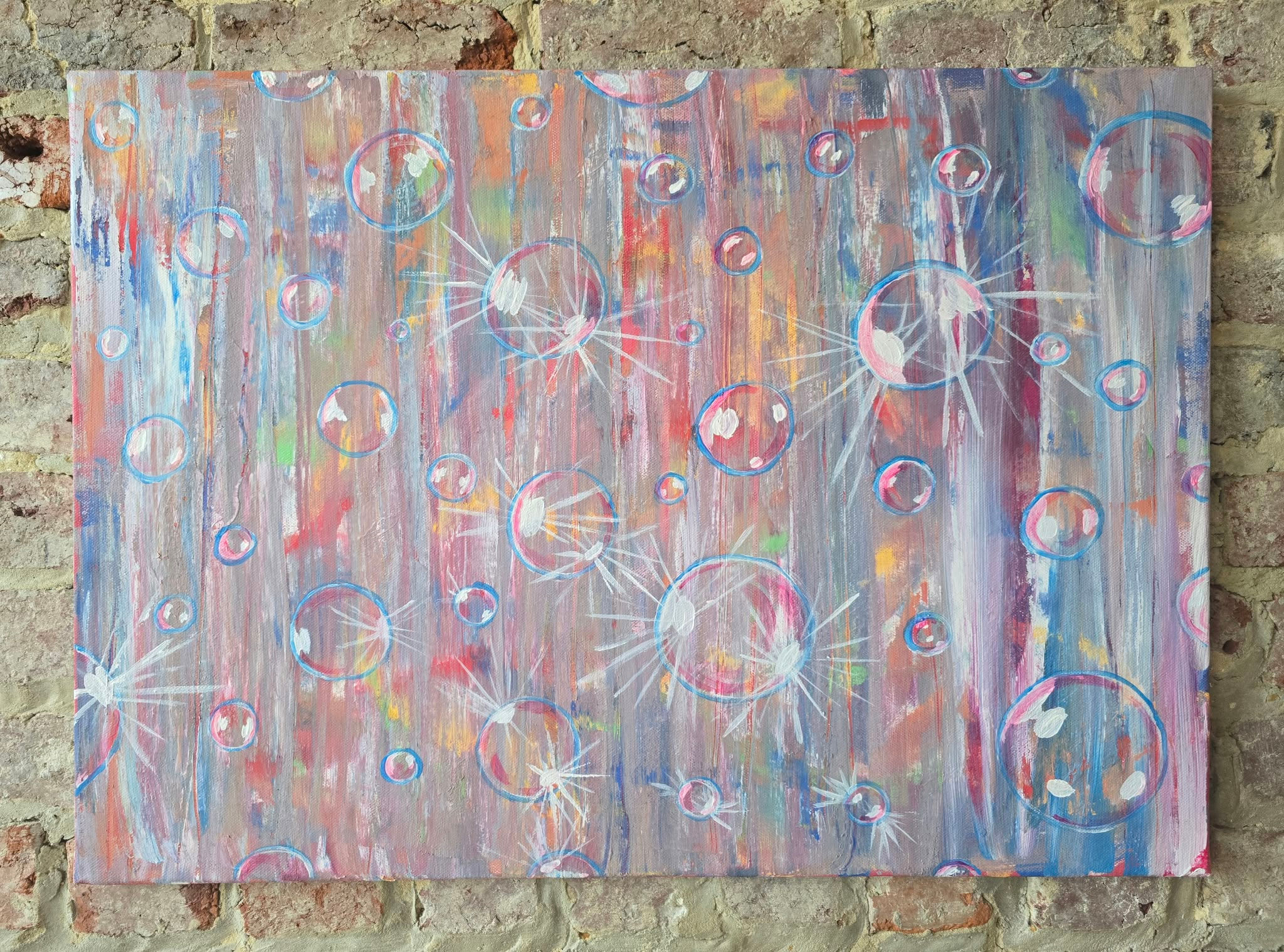« Souvenirs flottants » - Peinture acrylique originale 70 x 50 cm
