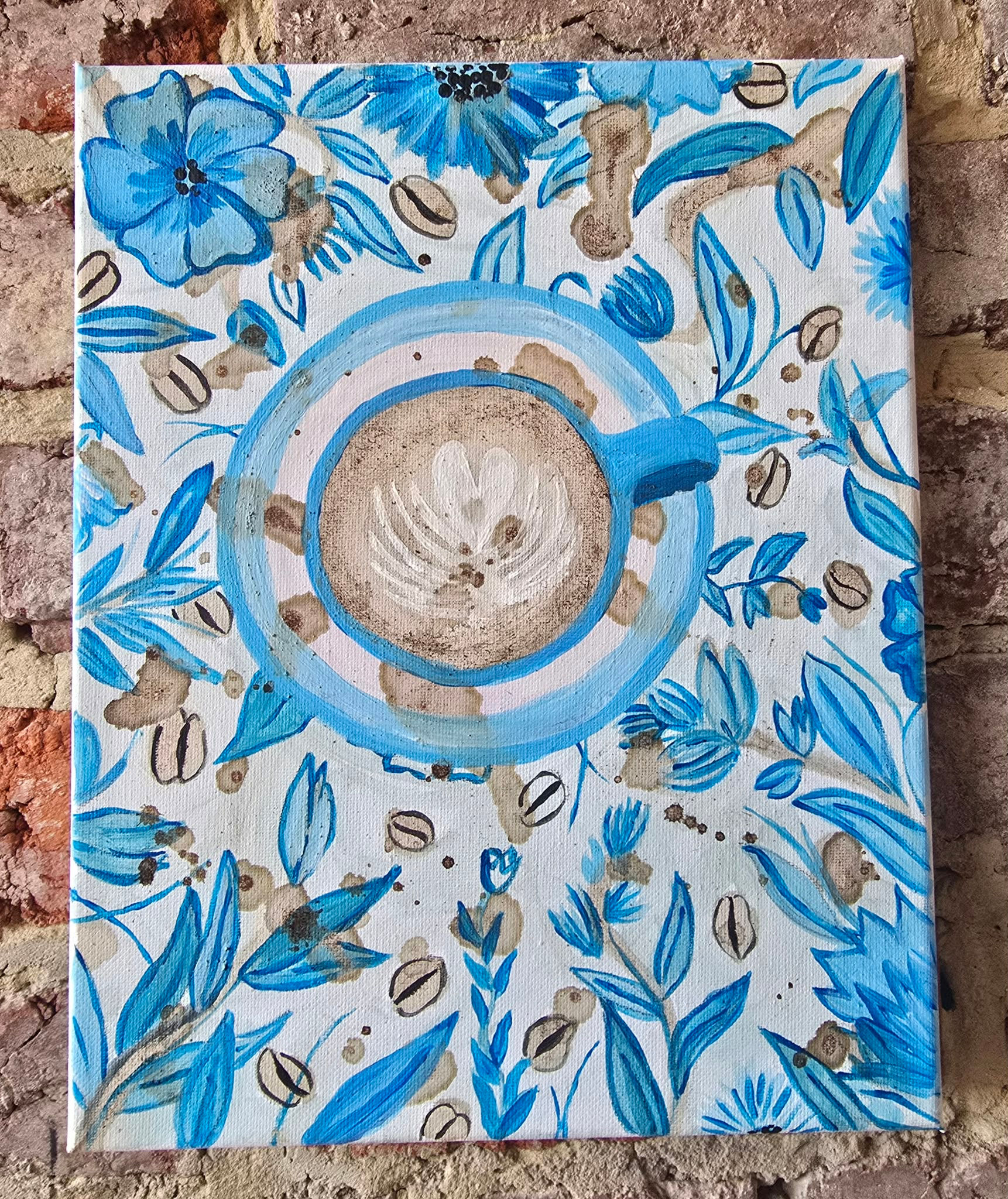 ' Morning Coffee'- An Original Paitning made with Acrylics and Real Coffee