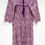 Thumbnail: Cotton purple floral printed women's wear tier maxi dress