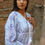 Thumbnail: Cotton blue flower printed women's wear tier maxi dress