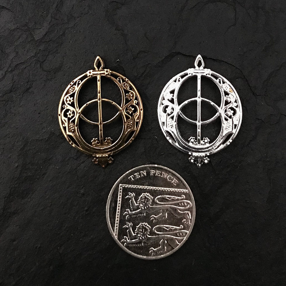 Thumbnail: Small Hand Crafted Chalice Well Sterling Silver Pendant