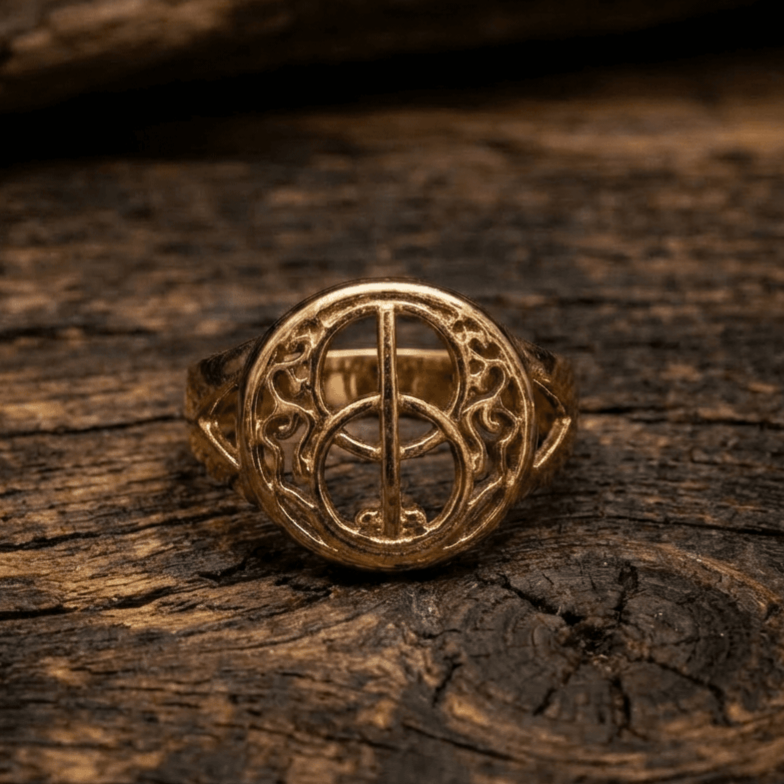 Hand Crafted Chalice Well Ring In Brass