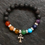 Thumbnail: Lava Stone Chakra Bracelets with Angel,Sun,Anc,or Pentacle Charm