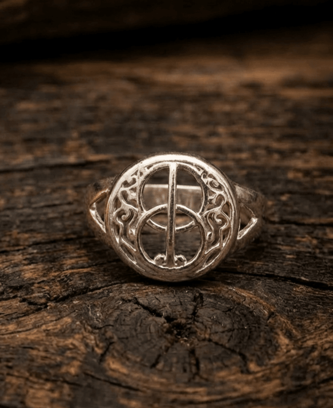 Hand Crafted Chalice Well Ring In Sterling Silver