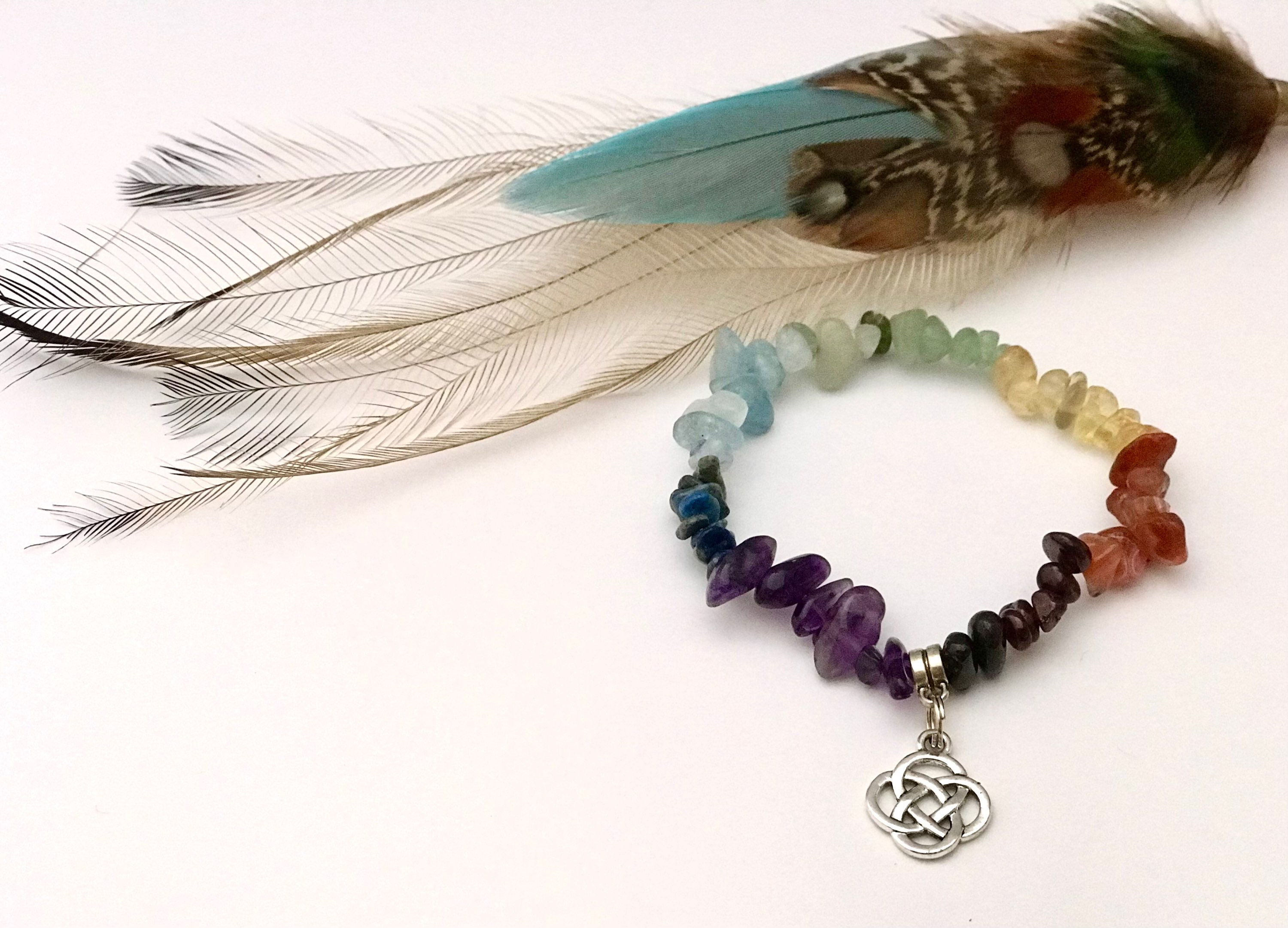 Chakra Stone Celtic Knot Charm Bracelet
