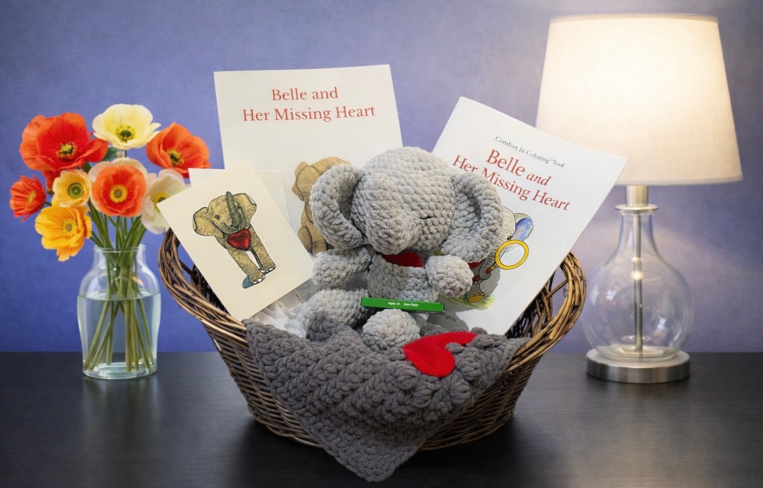 Belle's Missing Heart Comfort Basket