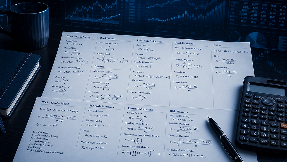 Free FRM Part 1 Formula Sheet 2026