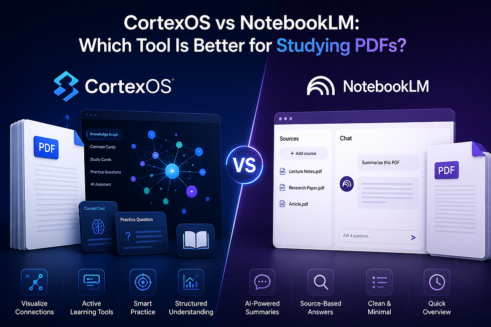 CortexOS vs NotebookLM: Which Tool Is Better for Studying PDFs?