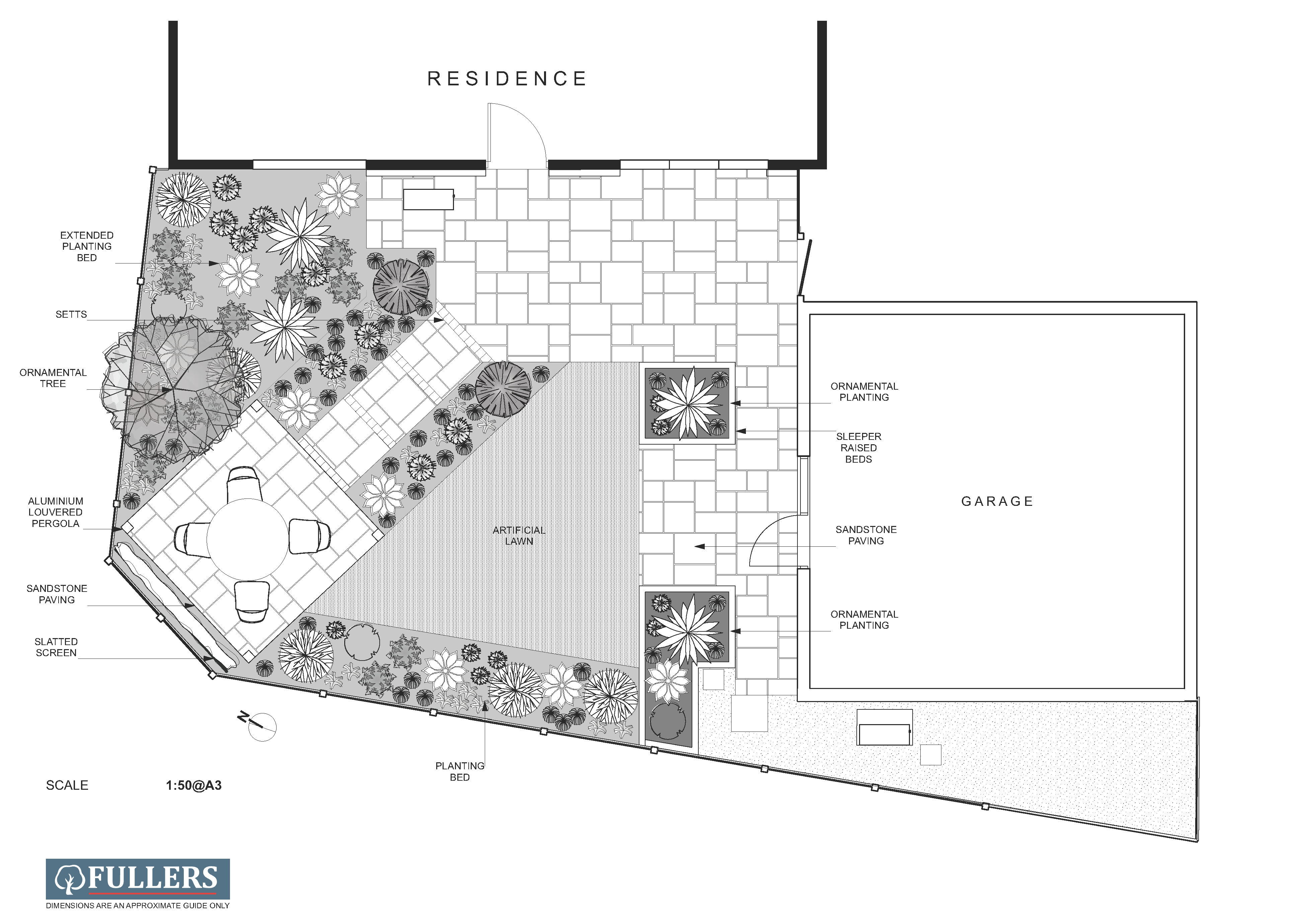 2D garden design plan