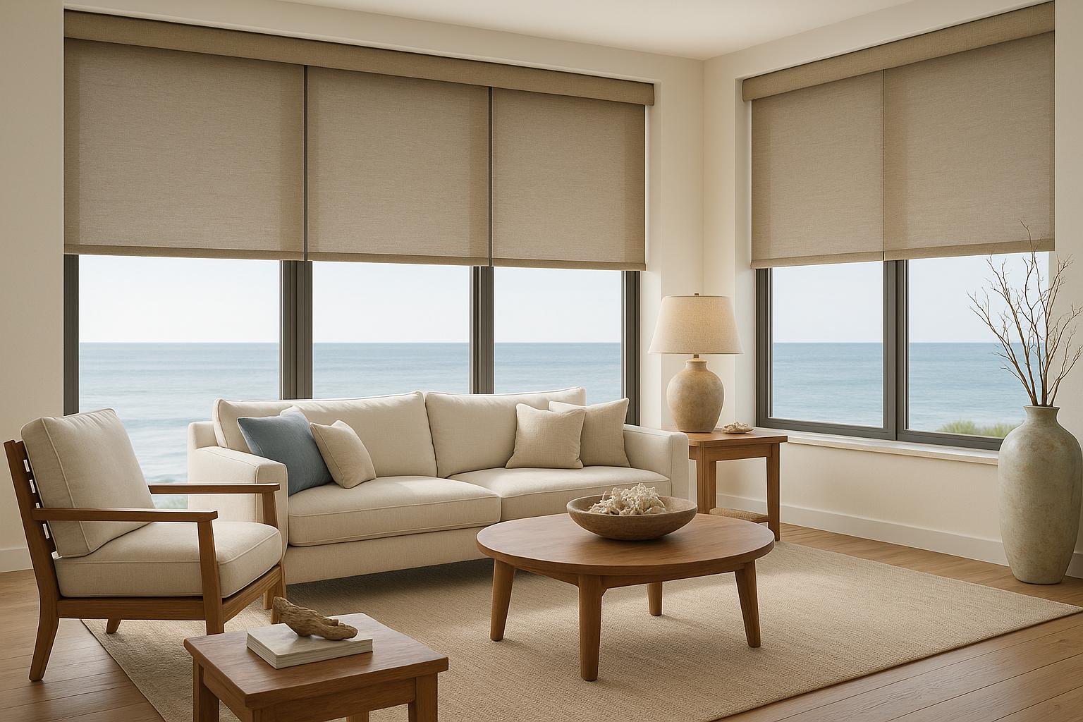 Luxury bedroom with blackout roller shades
