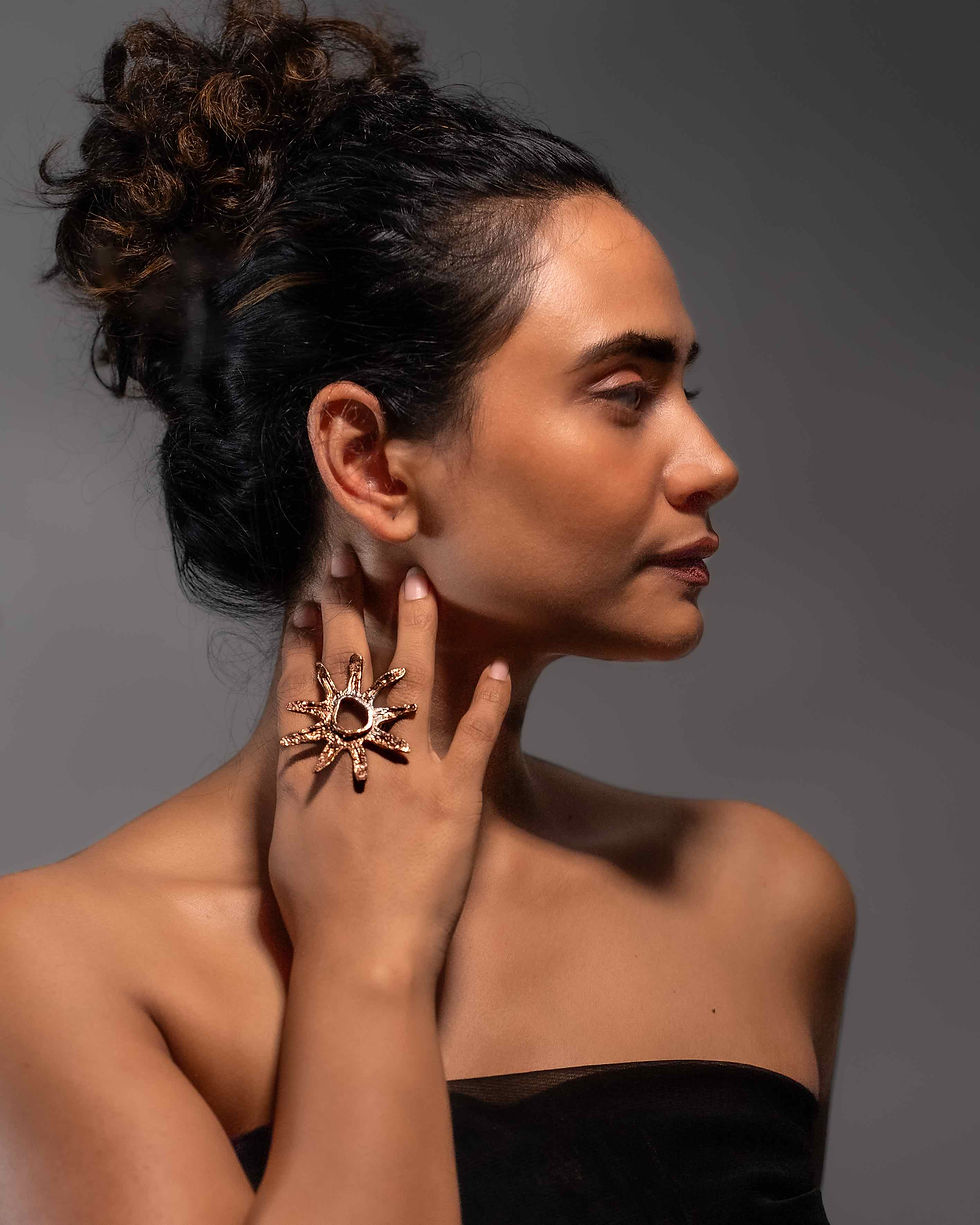 Thumbnail: Abstract sun copper ring