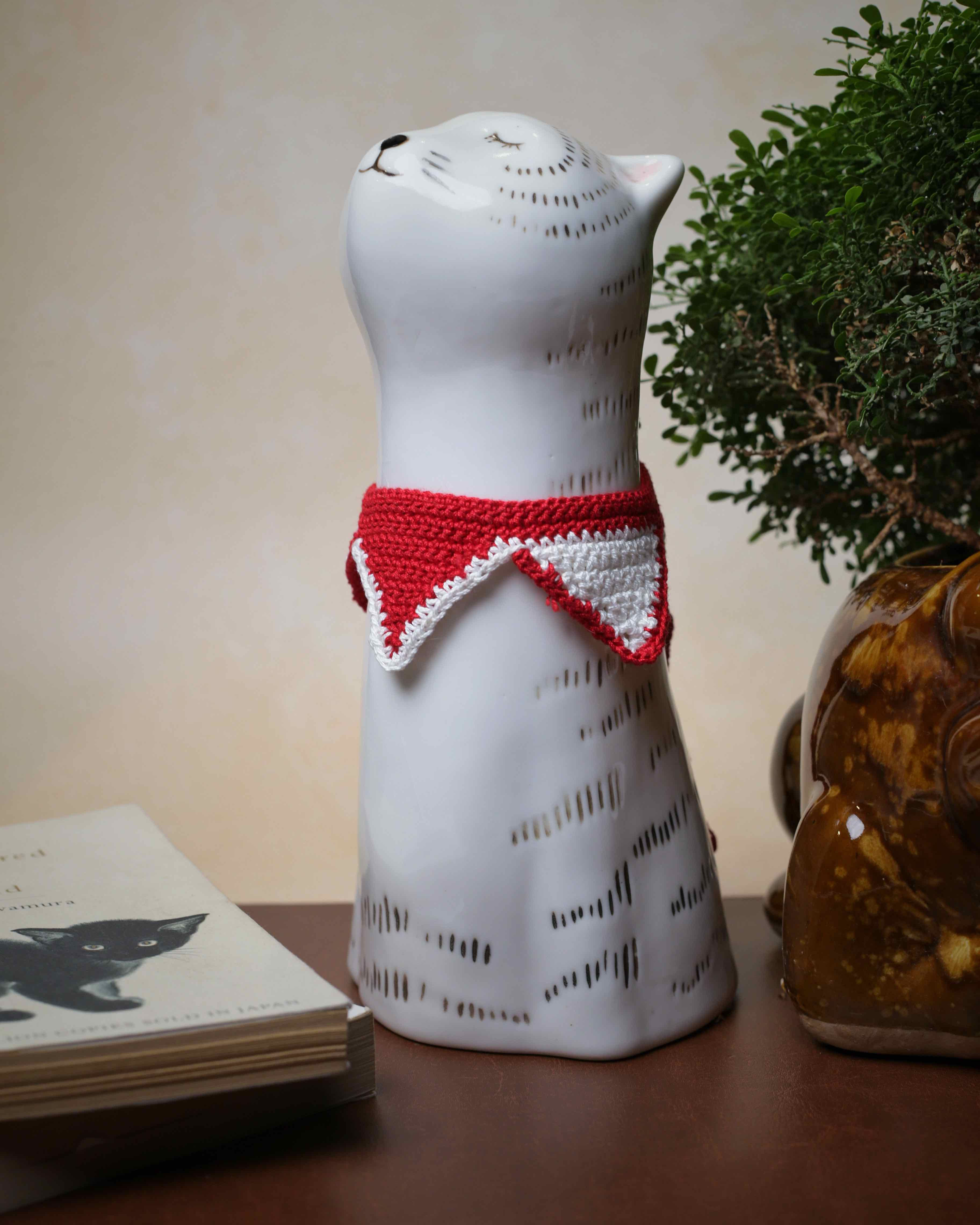 Christmas crocheted pet collar