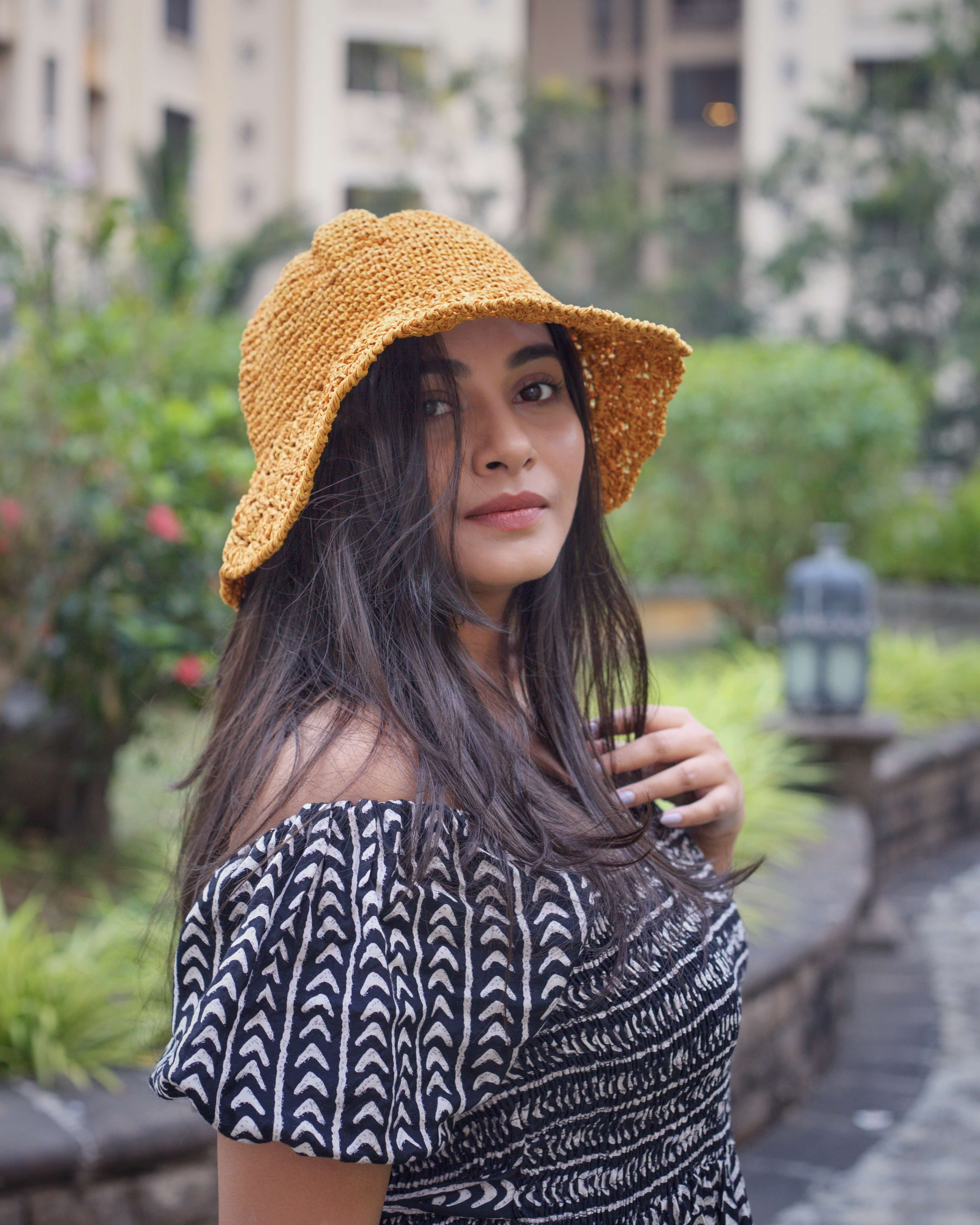 Gold coast crochet raffia hat
