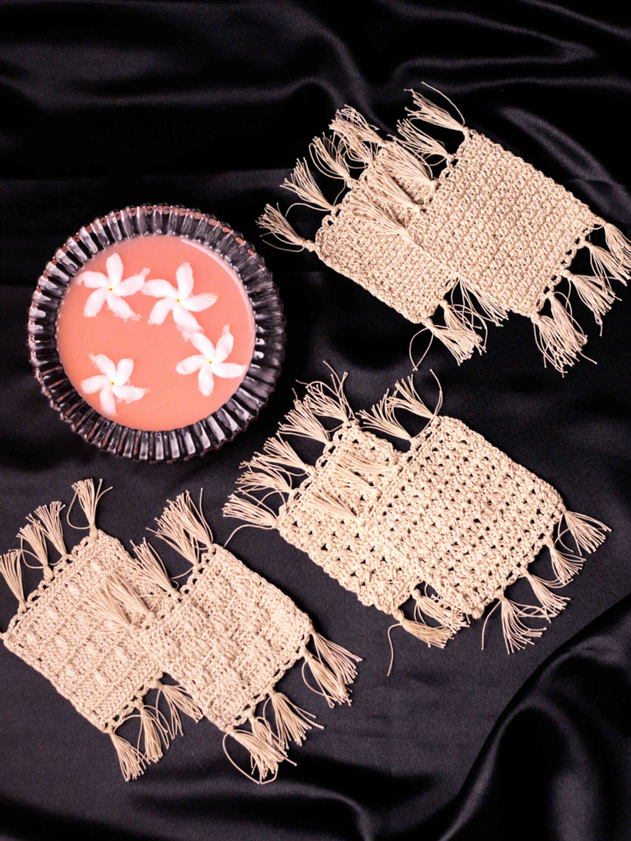 Rustic Mug Rugs Coasters - Set of 6