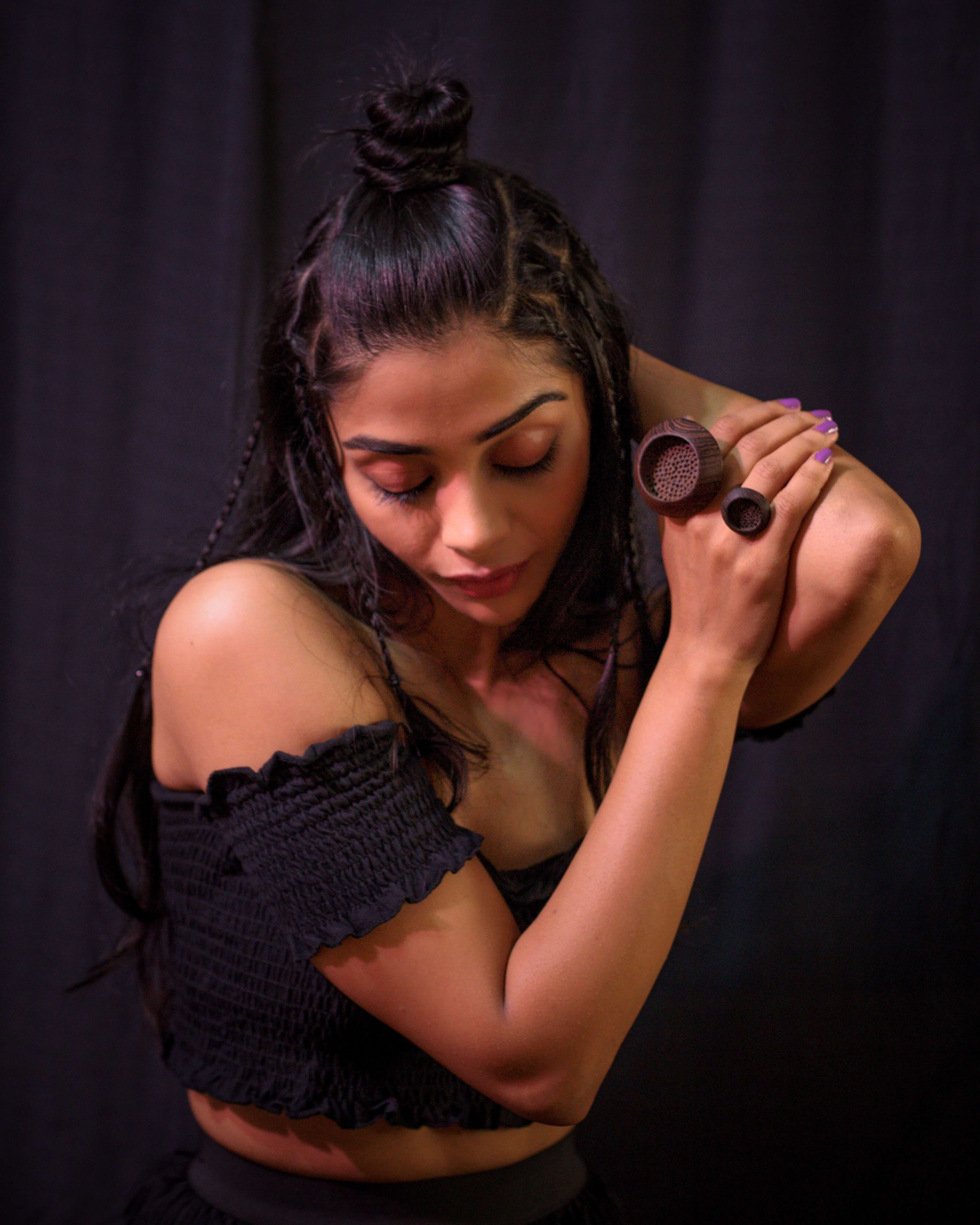 Bowl of soup hand-carved ring (set of 2)