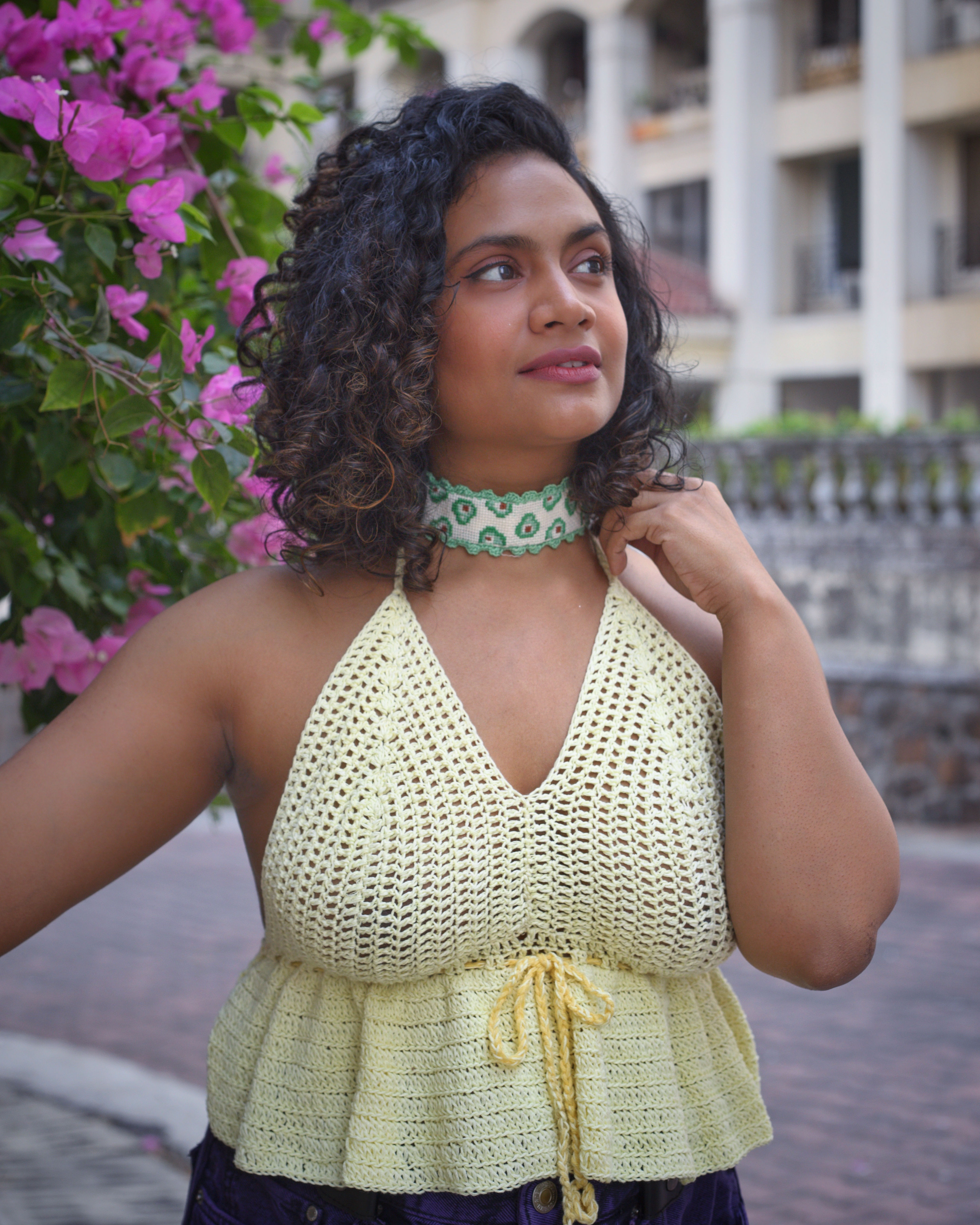 Lime soda crochet crop top