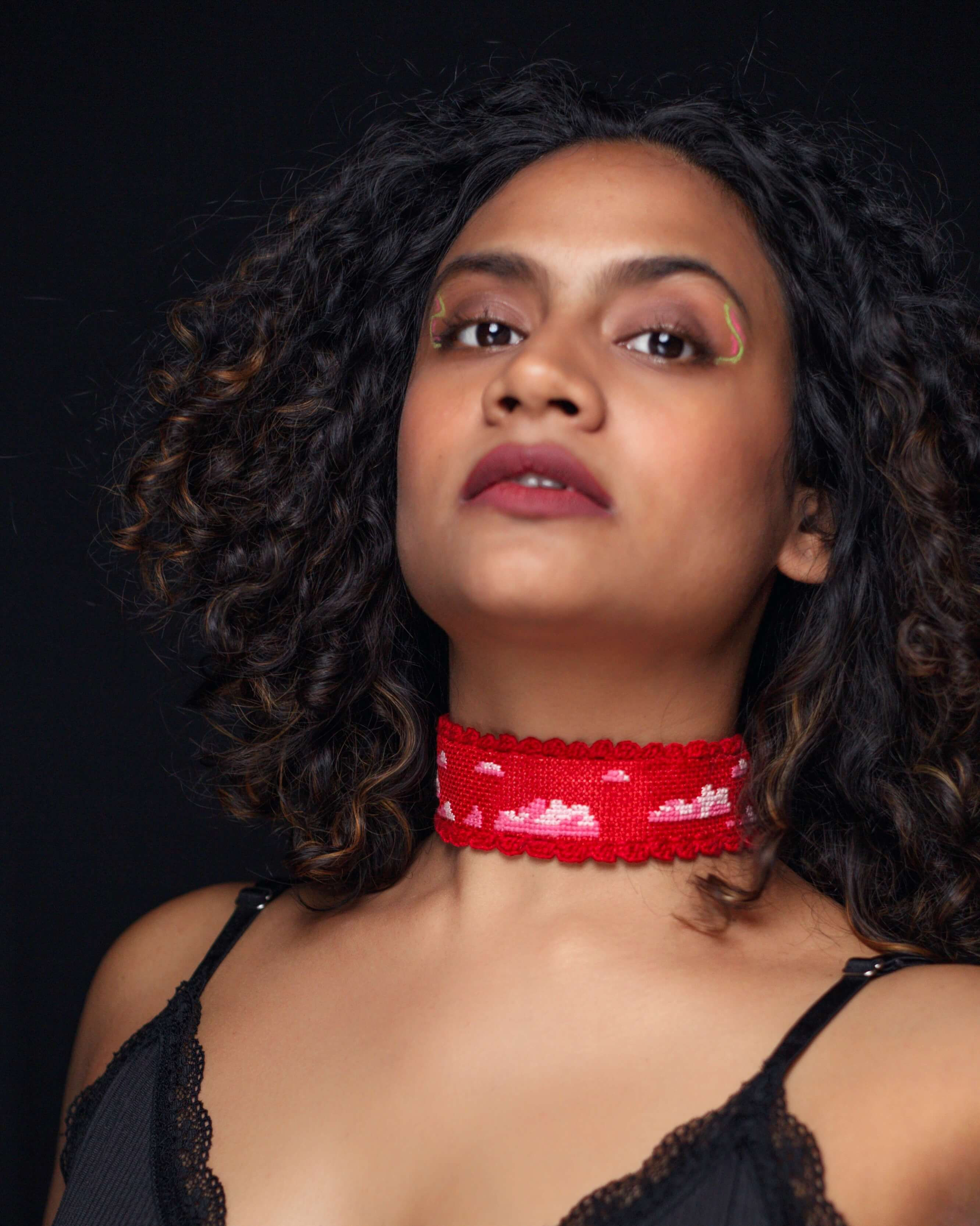 Cloud 9 cross-stitch choker