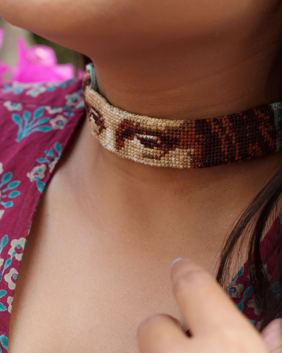 Thumbnail: Those eyes cross-stitch choker