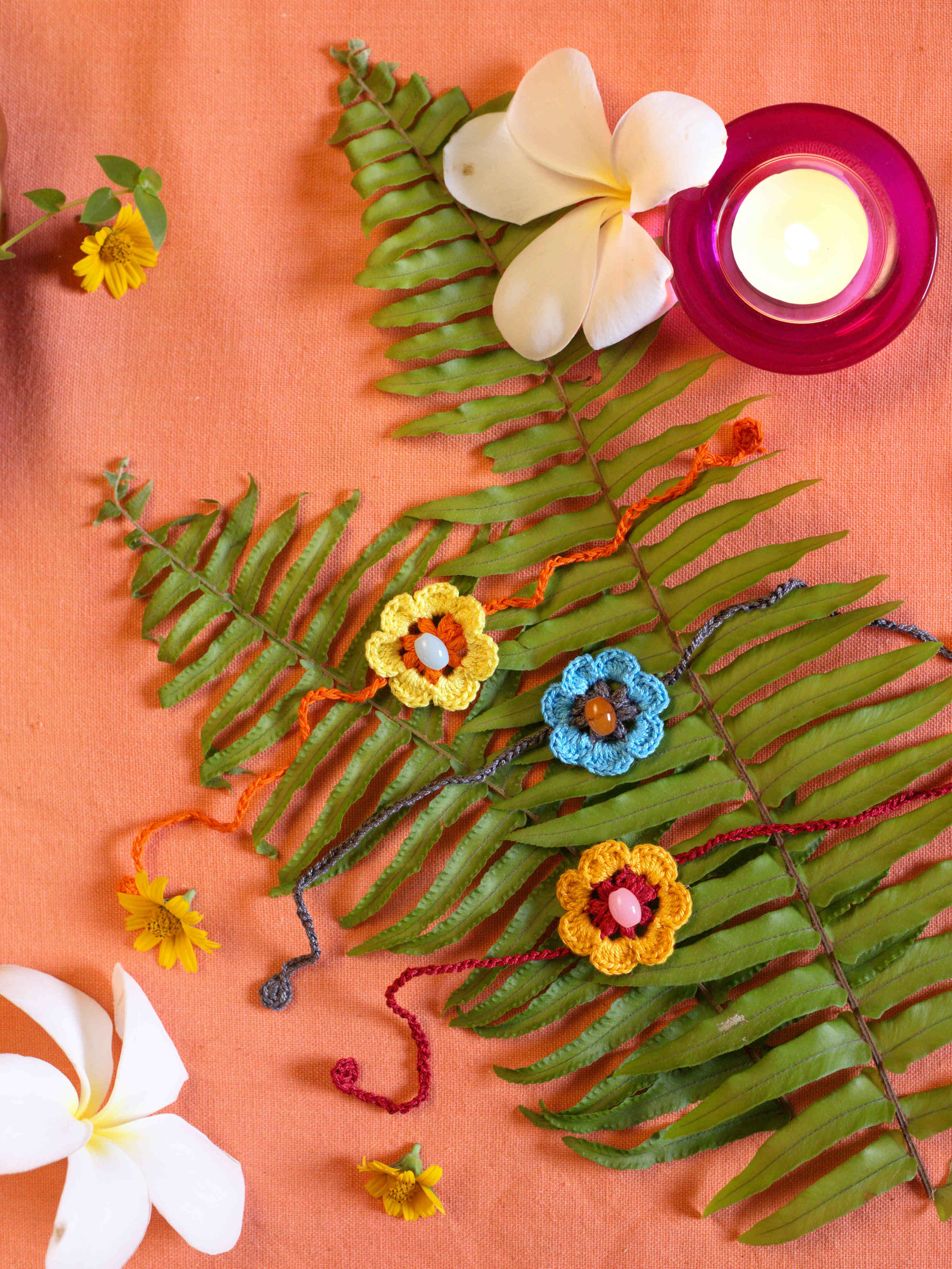 नर्गिस Crocheted Rakhi - Set of 3