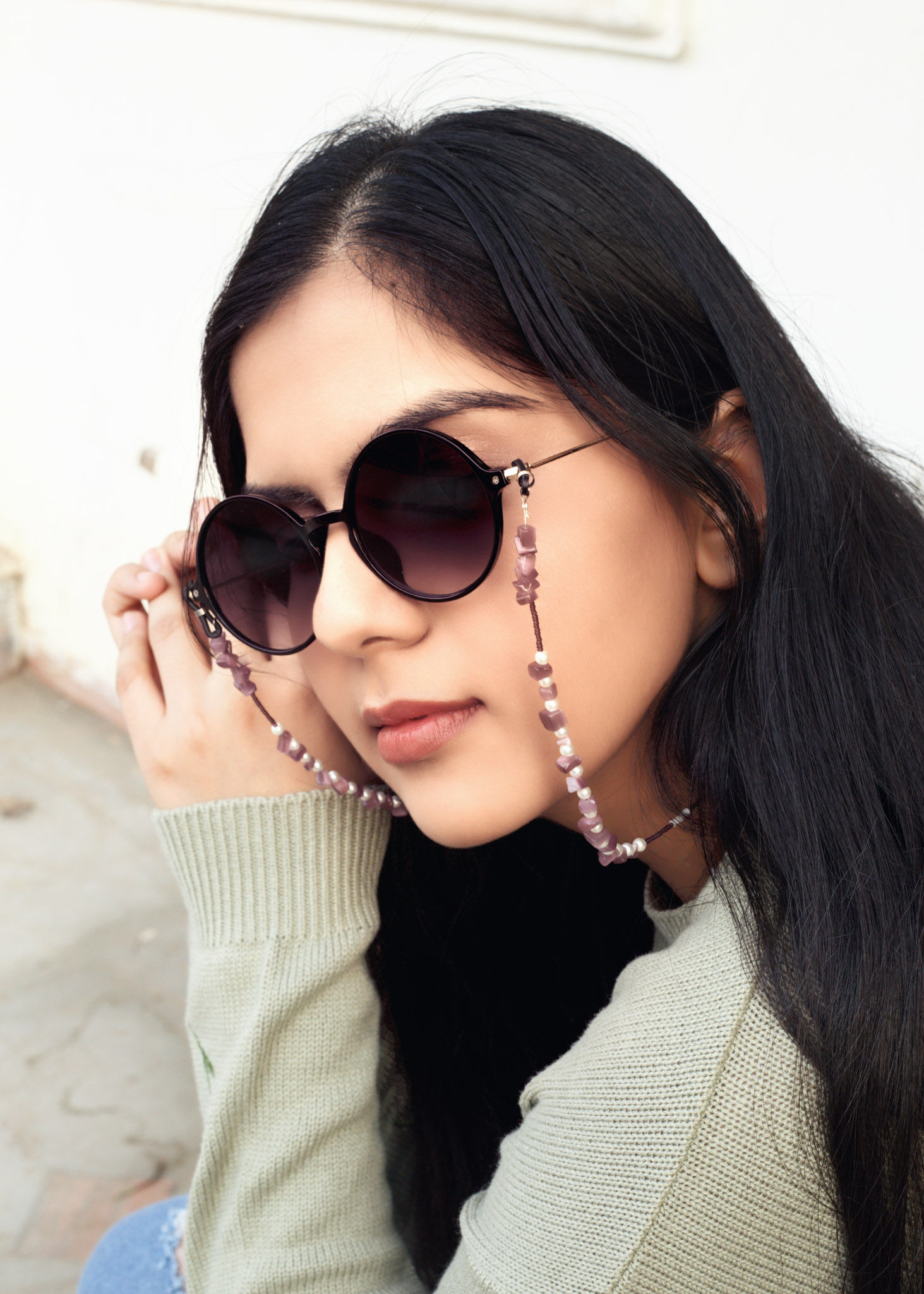 Amethyst Aura Glasses Chain