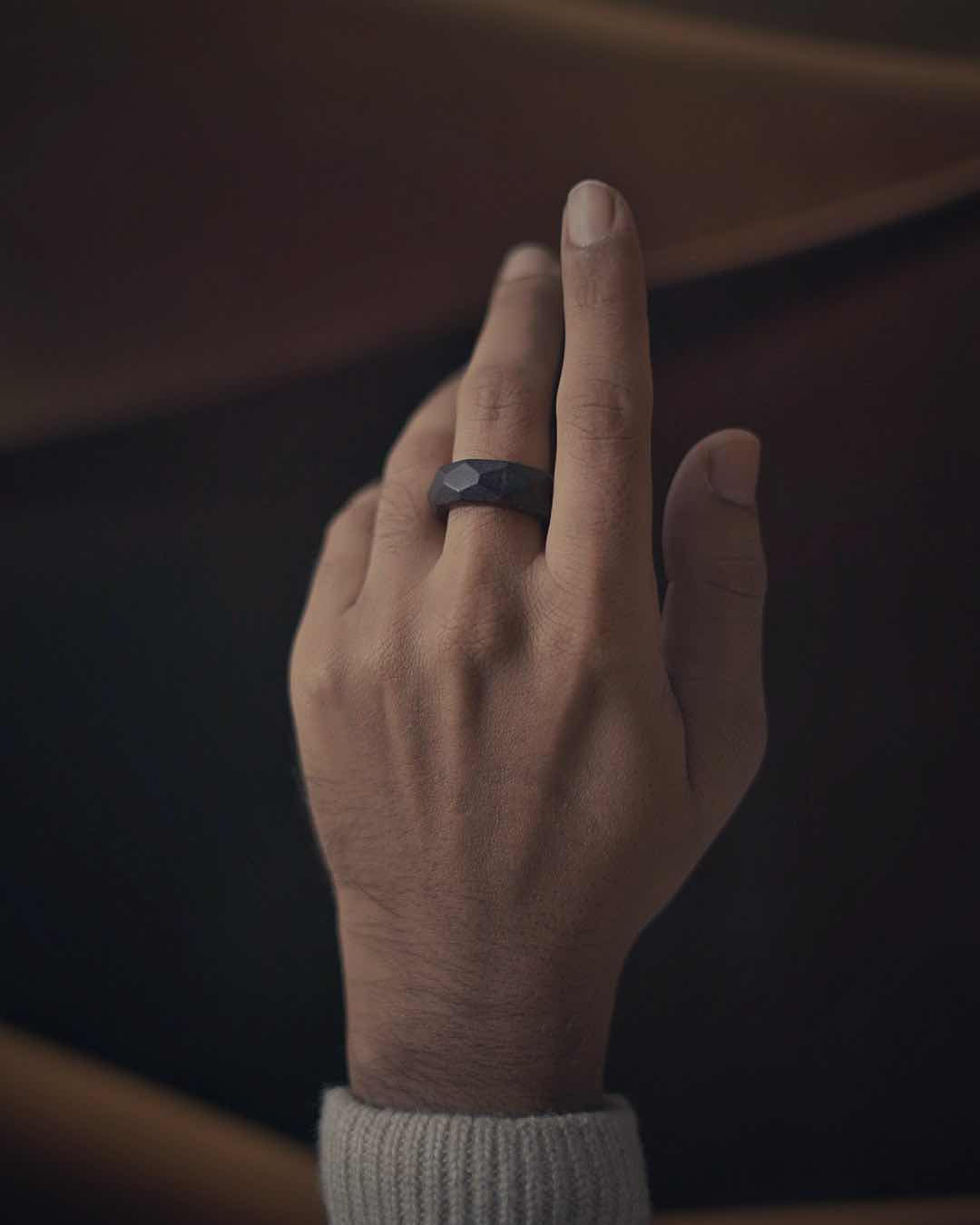 Dimensional hand-carved ring