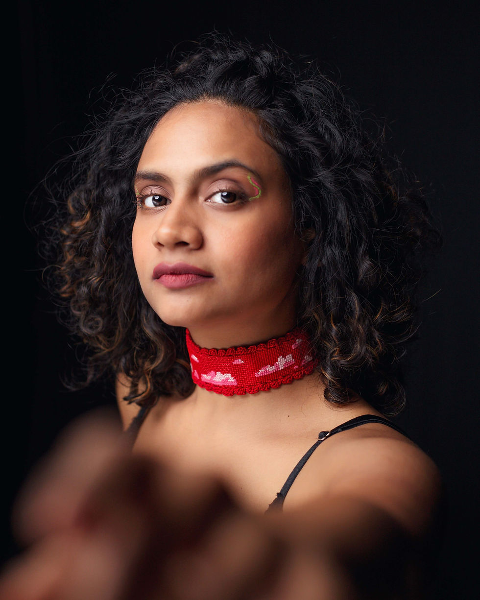 Thumbnail: Cloud 9 cross-stitch choker