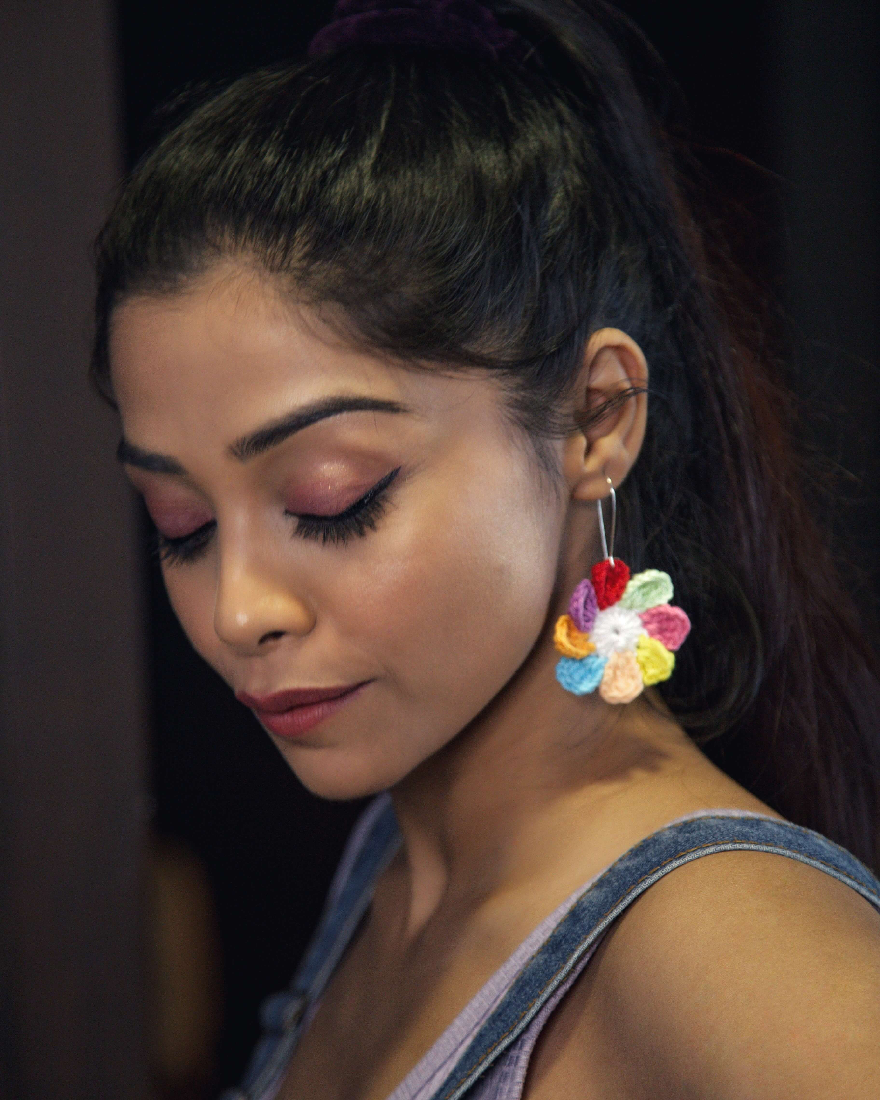 Rainbow jam crocheted danglers