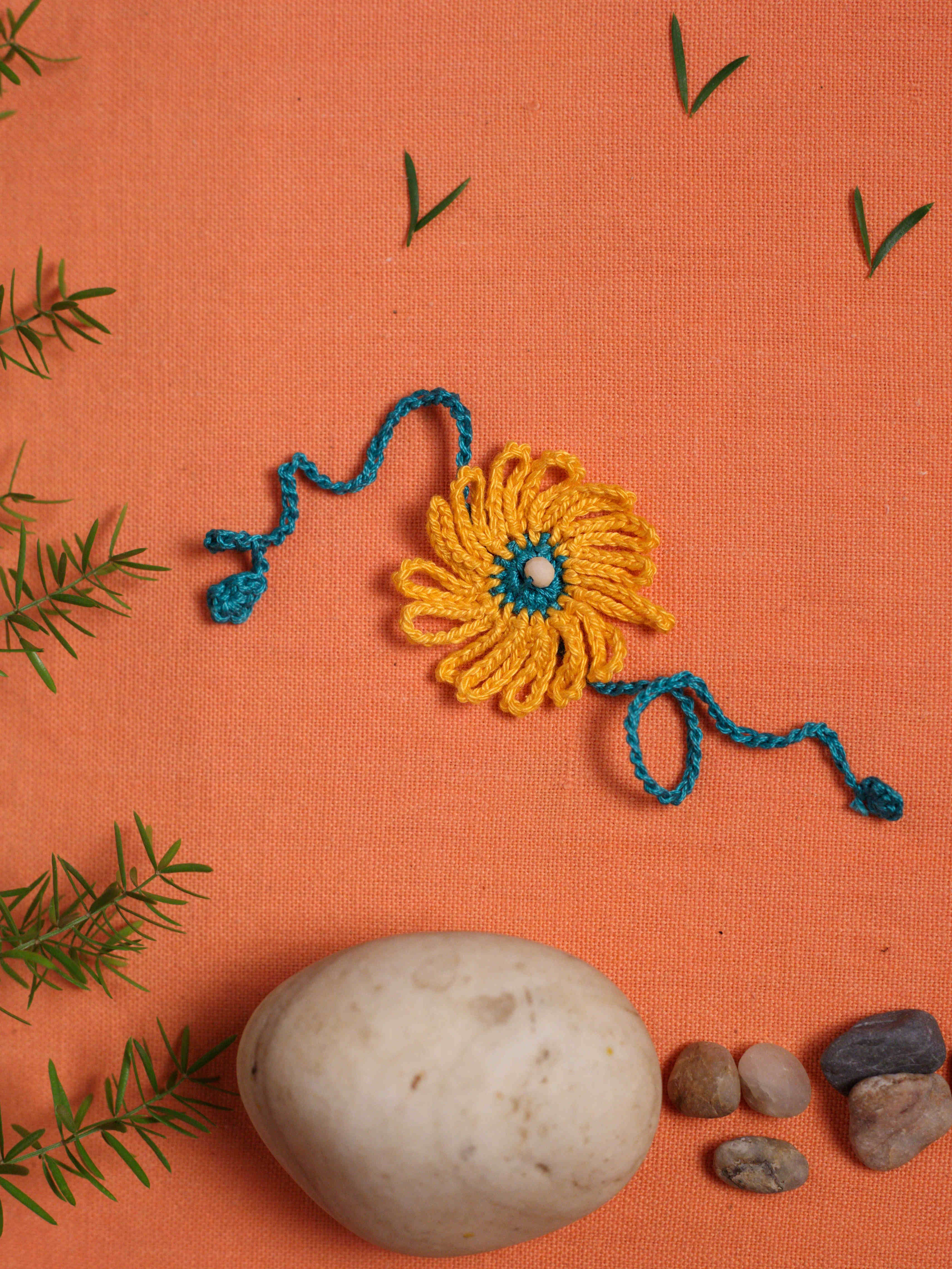 Daisies Crocheted Rakhi