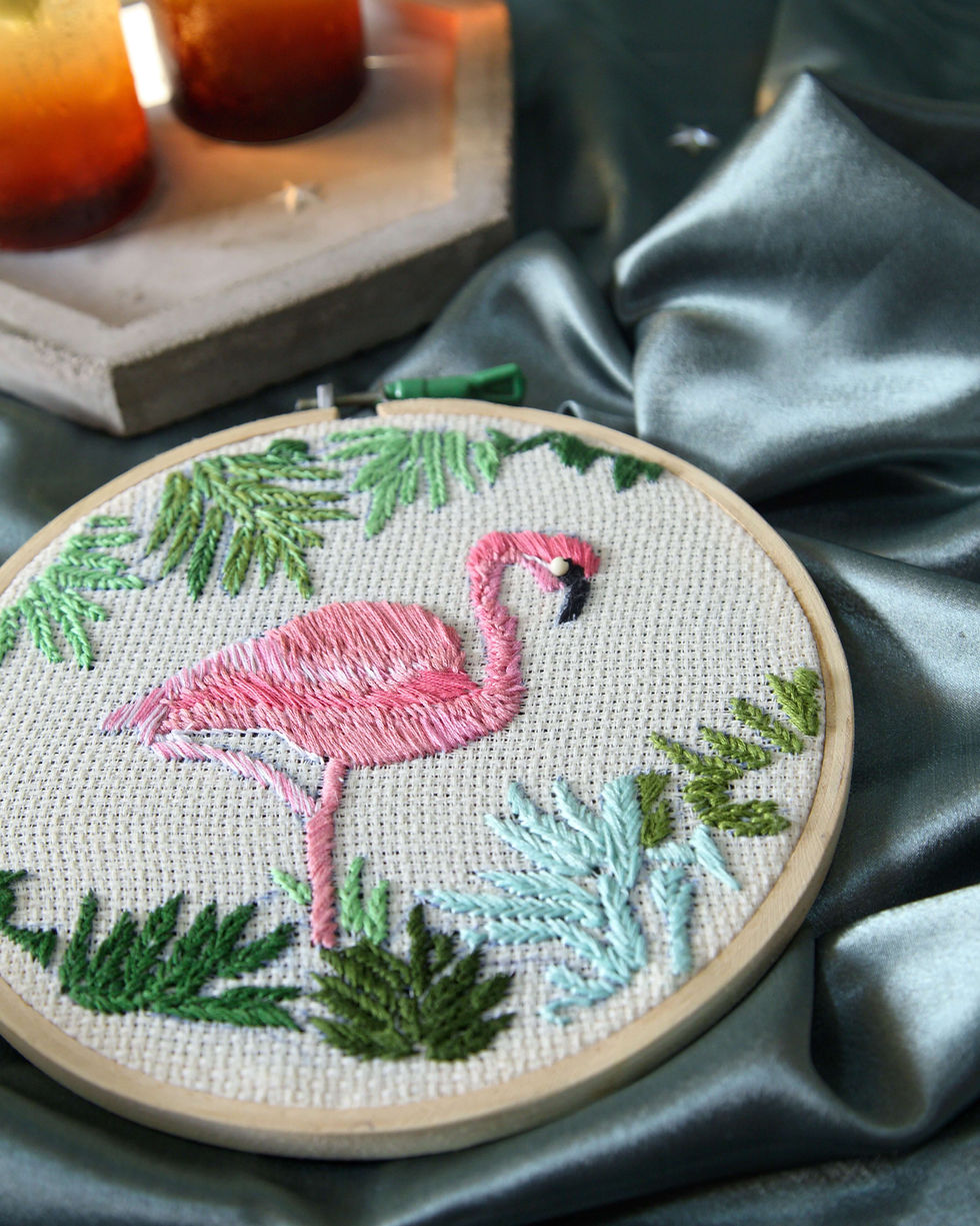Thumbnail: Tropical hand-embroidered hoop