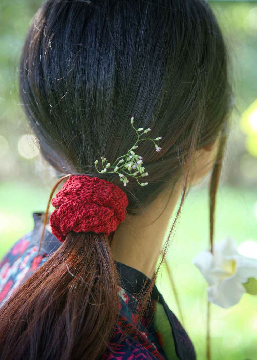 Thumbnail: Red Thread Hair Scrunchie