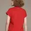 Thumbnail: Women Solid Round Neck Cotton Blend Red T-Shirt