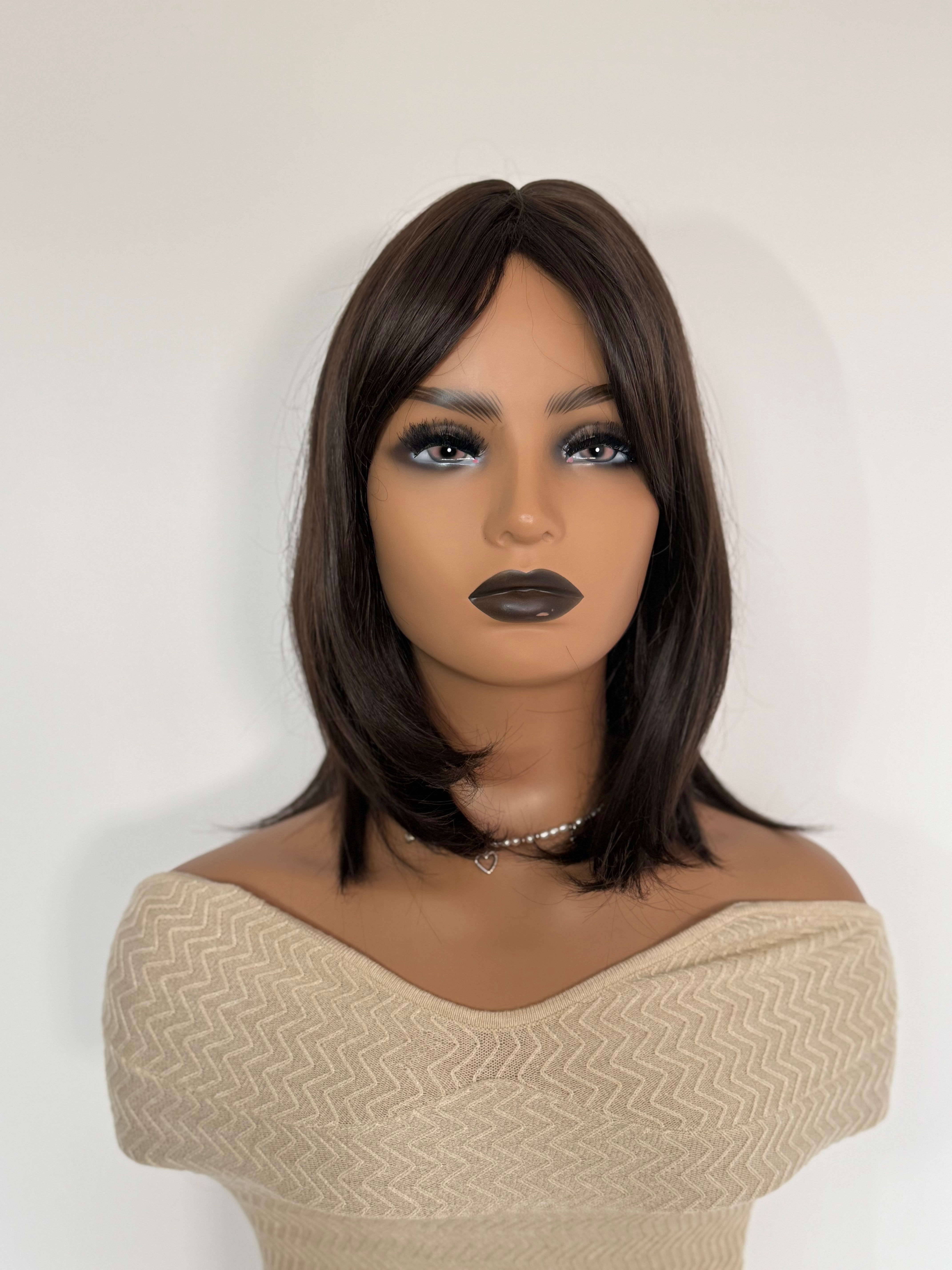 Short Brown Shoulder Length Straight Wig