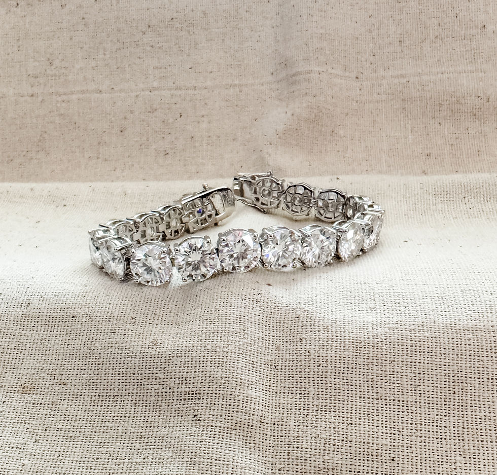Thumbnail: Moissanite Tennis Bracelet, 10mm Chunky Diamond Tennis Chain