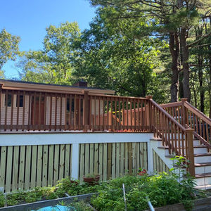 Wooden Deck with Stairs and Railing