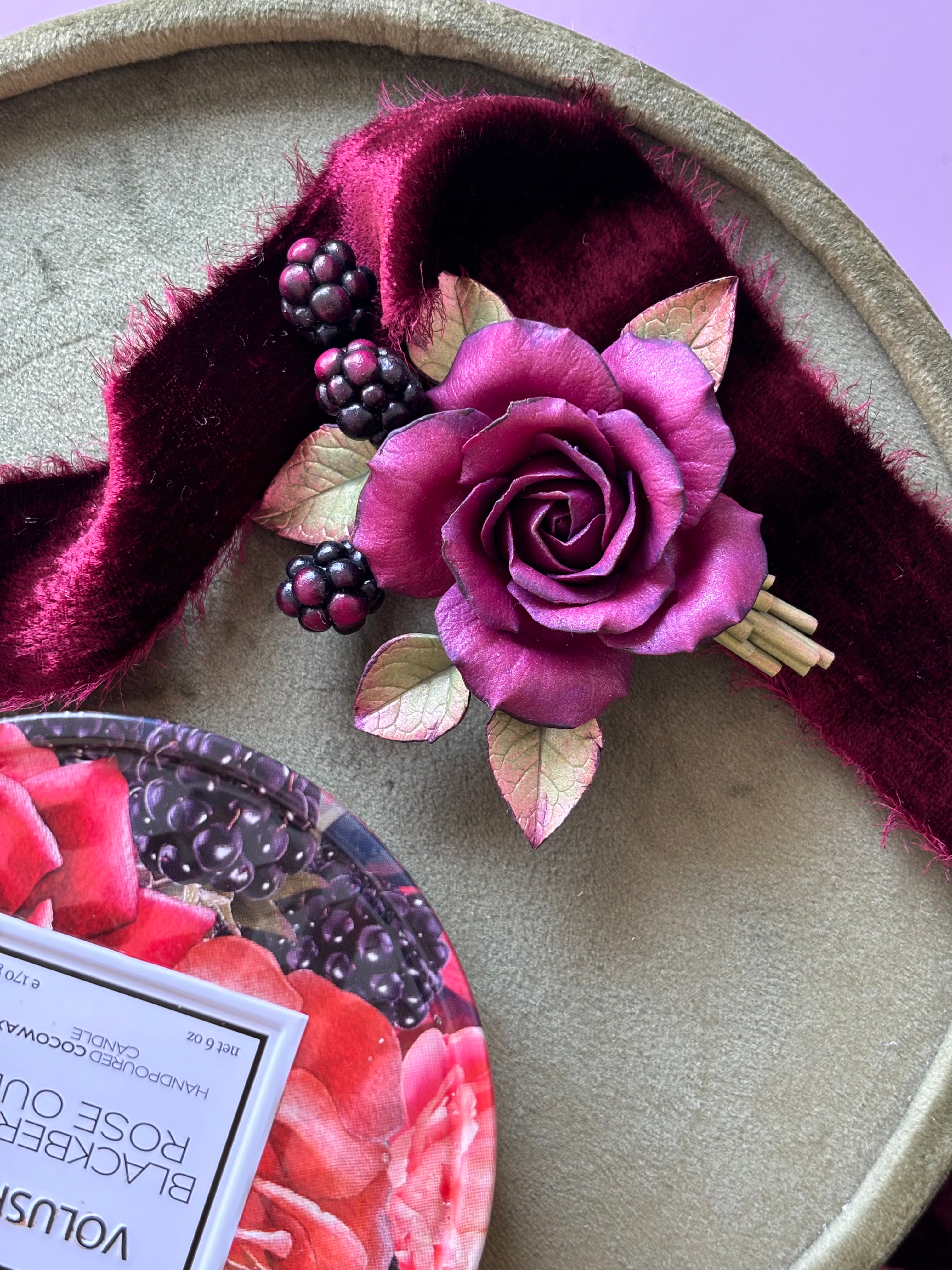 Brooch "Rose and Blackberry"