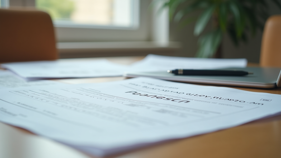 Close-up view of printed supervision templates and notes on a wooden table