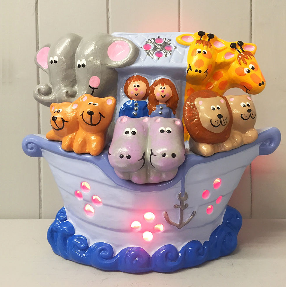 Thumbnail: Handmade Ceramic 'Noah's Ark' Children's Nightlight [4 colours]