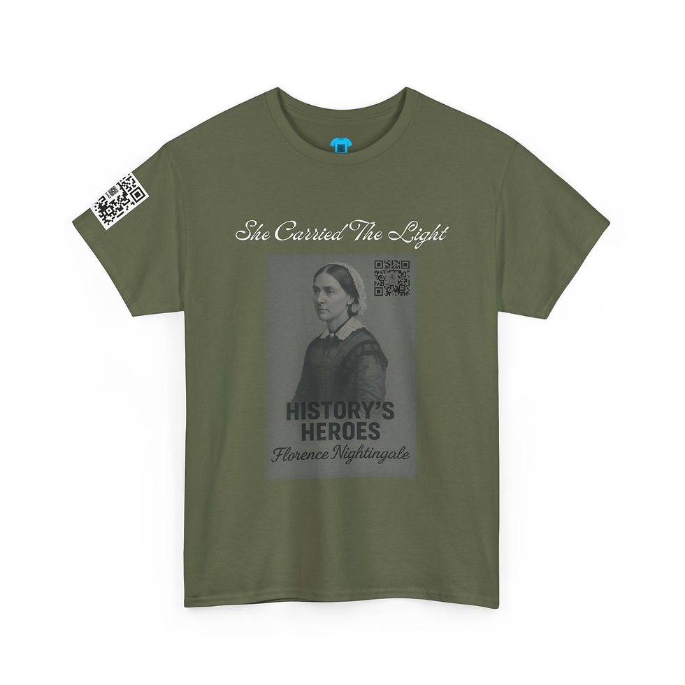 Thumbnail: History’s Heroes – Florence Nightingale – She Carried the Light Tee