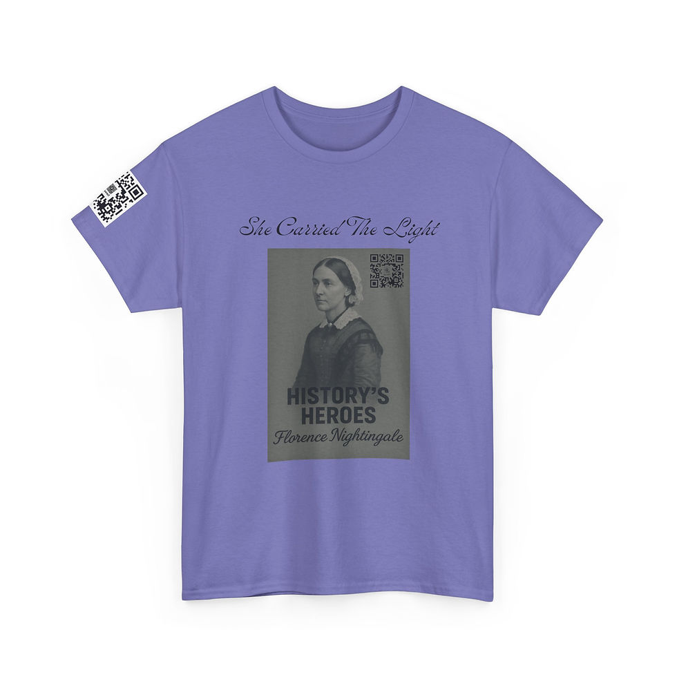 Thumbnail: History’s Heroes – Florence Nightingale – She Carried the Light Tee