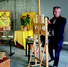 a man in a painting class